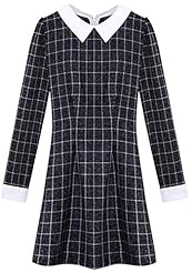 Fall Winter Plaid Print Polyester Bubble Dress  Shirt Party Dress/Tunic/Jumper 