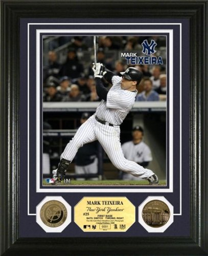 Mark Teixeira Framed New York Yankees 24KT Gold Coin Photo Mint