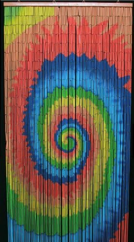 Spiral Tie Dye Wooden Door Beads #2080