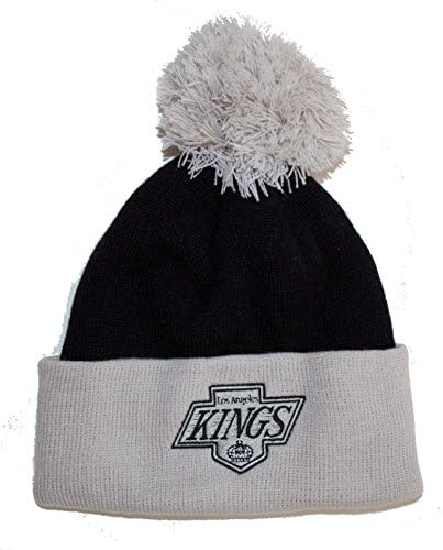 CCM NHL Los Angeles Kings Cuffed Knit Pom Beanie Cap - Black &amp; Gray