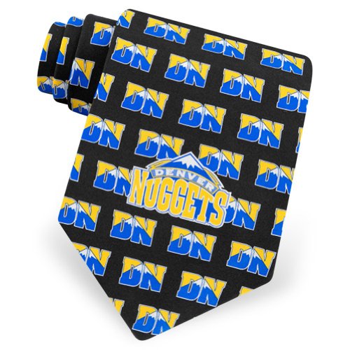Men's Denver Nuggets Logo Silk Tie by NBA in Black
