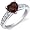 Dazzling Love 1.50 Carats Garnet Ring in Sterling Silver Rhodium Finish Size 6