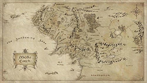 Fashiontopdearls Fashion Cool The Lord of the Rings map Middle-earth Poster HD HOME WALL Decor Custom Art Deco unframed -1952 size (inch):24x42
