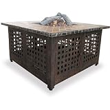 Uniflame GAD860SP LP Gas Outdoor Firebowl with Slate Mantel