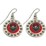 NCAA New Mexico Lobos Ladies Round Crystal Earrings