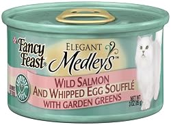 Fancy Feast Gourmet Cat Food, Wild Salmon & Egg Souffle with Garden Greens, 3-Ounce Cans (Pack of 24)