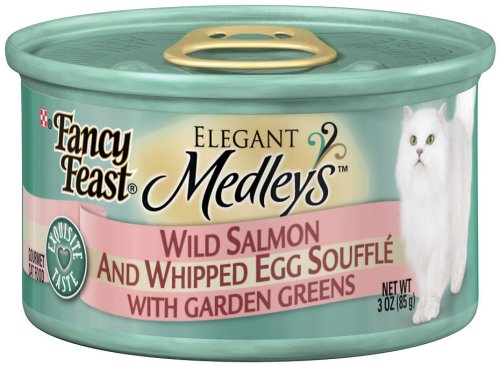 Fancy Feast Gourmet Cat Food, Wild Salmon & Egg Souffle with Garden Greens, 3-Ounce Cans (Pack of 24)