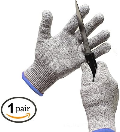AllSlice Cut-Resistant Safety Gloves, Food Grade Protection for Cooking &amp; Tough Enough for General Purpose Work - Level 5 Protection (Large)