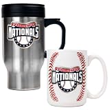 Washington Nationals MLB Stainless Steel Travel Mug & Gameball Ceramic Mug Set - Primary Logo