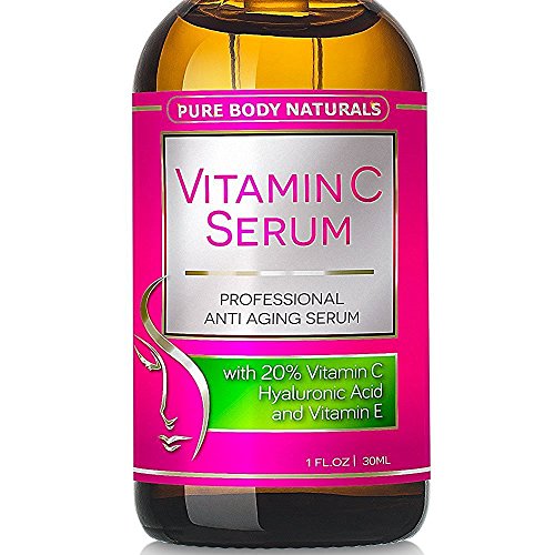 BEST ORGANIC Vitamin C Serum Professional Topical Facial Skin Care Helps Repair Sun Damage Fade Age Spots Dark Circles L ascorbic Acid Wrinkles & Fine Lines - 1 oz.