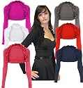 BLACK, CORAL, WHITE, RUFFLE FRILL BOLERO SHRUG CARDIGAN