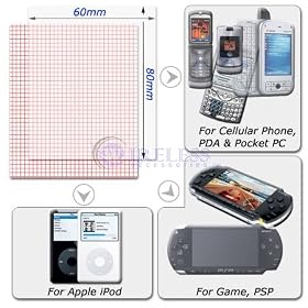 Universal Clear Thin Film LCD Screen Protector Fits Apple iPhone, Pocket PC, Smart Phone, PDA, PSP, Trep, CENTRO, ANY PHONE