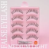 パッチリ瞳の完成！！★目元強調★つけまつげ　キュートタイプ☆ミディアムライト　のり付き　5ペア