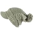Winter Cable Knit Slouchy Visor Jeep Beanie Visor Gray