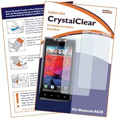 2 x mumbi Displayschutzfolie Motorola RAZR Displayschutz CrystalClear unsichtbar