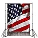 Laeacco Stars and Stripes US Flag Wall Pattern 5x7ft Vinyl Photography Background Grunge Retro Wooden Floor American Flag White Stars Blue Background Red White Striped Photo Studio Props
