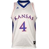 adidas Kansas Jayhawks #4 White Replica Basketball Jersey