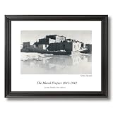 Ansel Adams B/W Photo Pueblo Landscape Wall Picture Black Framed Art Print
