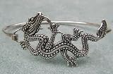 Sterling Silver Dragon Bracelet in a Comfortable Strap Style