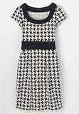Houndstooth Print Ponte Knit Dress