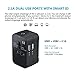ELECLOVER 2.1A Universal All in One Worldwide Travel Power Plug Wall AC Adapter Charger with Dual USB Charging Ports for USA EU UK AUS