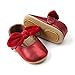 Baby Girls Mary Jane Flats Anti-Slip Rubber Sole Bow Toddler Princess Dress Shoes Red