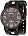 Nemesis #LBB040N Men's Premium Wide Leather Black IP Strap Russian Diver Watch