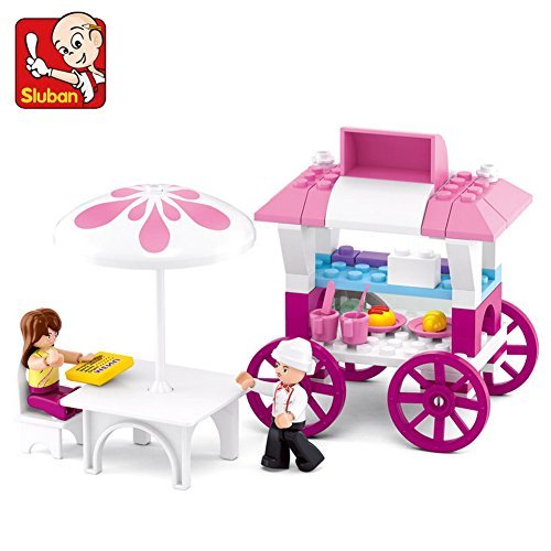 Sluban Building Block Girl's Dream of Bread Dining Car B0522 78pcs 2dolls
