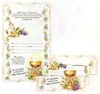 100 Quad-Fold First Communion Invitations in Spanish (Made in Italy), with Envelopes, 5.5" x 3.5"