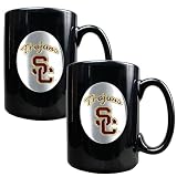 Southern California Trojans 2pc Black Ceramic Mug Set NCAA College Athletics