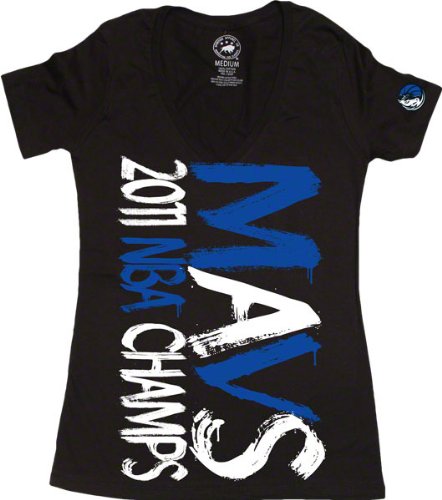 Dallas Mavericks Women's Black 2011 NBA Finals Champions 'Paint Job' Tri-Blend V-Neck T-Shirt