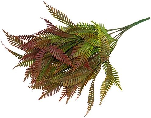 HDYD Artificial Silk Persian Grass Home Decor Artificial Palm Persian Plant Tree Fern 4 Pack (Wine Red)