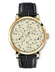 SPRAWL Aanalog Fashion Series Gold Ladies Watches of Genuine Black Leather Strap,Unique Wrist Watch for Women Girls Designed with Pressed flower buds