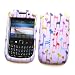 BlackBerry Curve 3G 9300 (T-Mobile) & Gemini Curve 8520 & 8530 Rubberized Snap-On Protector Hard Case Image Cover "Colorful Giraffes" Design