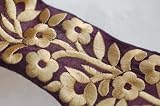 Indian Embroidered Sari Ribbon Trimming or Shalwar Kameeze Border; embroidery floral design. A Original design only available to Neotrims as part of its Special Embellished Trimmings collection for Dressmaking or Interior Decoration. This one is 5.5cms deep in 6 fabulous colour options. Sold by meter or by a complete Saree Border length of 9 meters.