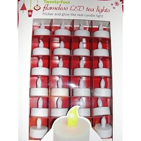 24 LED Tea Lights That Flicker and Glow Like Real Candle Light Also Includes 24... by Flameless LED Tea Lights