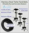 TimeSaver STAINLESS STEEL 3 PACK Toilet Bolts and Seal Set DELUXE includes SoftSeal 2" Tank-to-Bowl Gasket. Slotted Head Bolts are 2 3/4" x 5/16" (M70x8) each with cone seal, dual washer sets, tank nut and wingnut. WILL NOT LEAK or CORRODE . . .