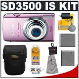 Cheap Canon PowerShot SD3500 IS Digital ELPH Camera (Pink) + Batteries + Case + Accessory Kit