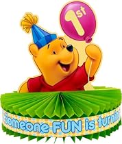 Pooh's 1st Birthday Honeycomb 12 3/8in Centerpiece
