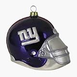 New York Giants 3 Football Helmet Glass Ornament (Set of 2)