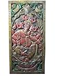 Vintage Doors Five Face Ganesh Hand Carved Wood Wall Hanging Sculpture India 72 X 36 Inches