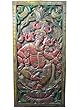 Vintage Wall Panel Five Headed Ganesh Hand Carved Wall Sculpture India 72 X 36 Inches