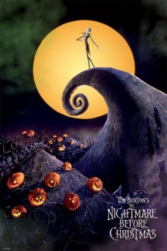 1art1 54361 The Nightmare Before Christmas - Jack Bei Vollmond, Metallic Effekt Poster, 91 Preisvergleich