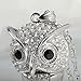 FANSING 3D Cute Owl Pendant Necklace with White Gold Plated Long Chain