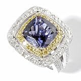 14K White / Yellow Gold Iolite or Morganite & Diamond Ring