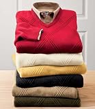 Lambswool Tonal Diamond V-Neck Sweater