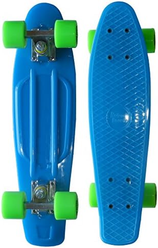 RETRO BOARDS Glow Skateboard, Blue, 22-Inch