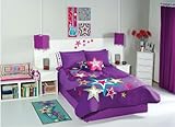 Purple Stars Comforter Bedding Set Twin 7 Pcs