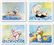 Bathing Beauty Set by Tracy Flickinger 10"x8" Art Print Poster