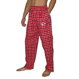 Mens NFL Kansas City Chiefs Plaid Cotton Thermal Sleepwear / Pajama Pants - Red & Black (Size: M)